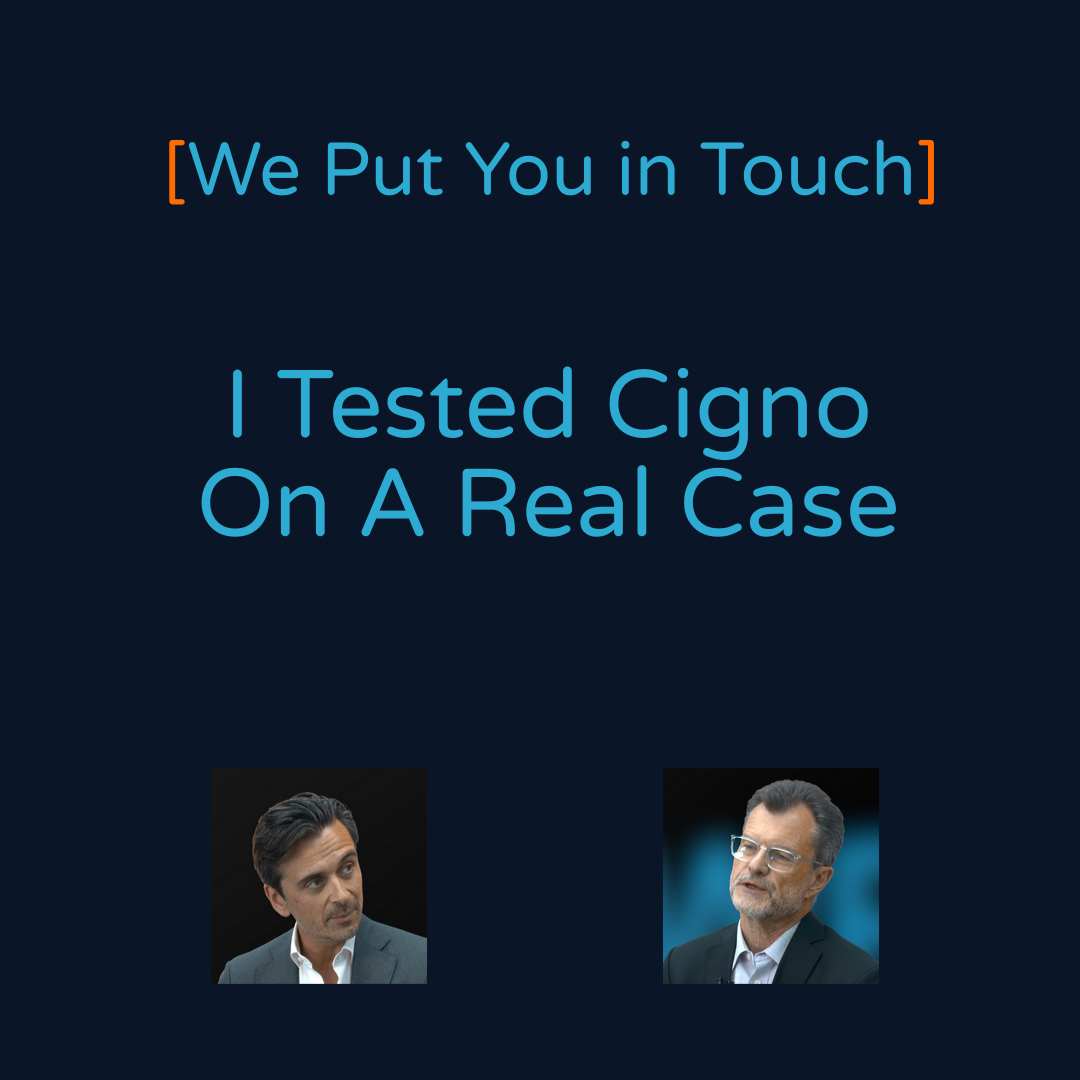 I Tested Cigno On A Real Case. Olivier Maréchal on Vendor Selection for a Financial Institution